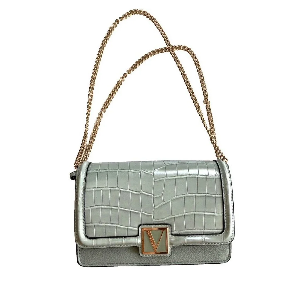 Victoria's Secret The Palm Croc Chain‎ Crossbody Bag Mint Green New